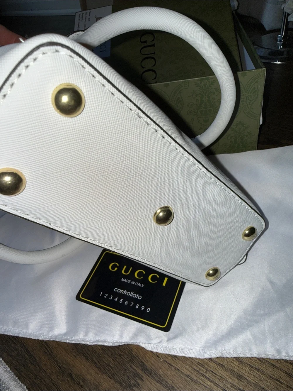 GUCCI Azalea Calfskin Mini Horsebit 1955 with the original paperwork box & dusty